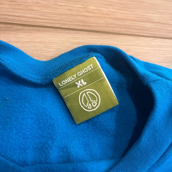 Lonely Ghost Blue and White Crewneck Sweatshirt - Picture 3 of 3